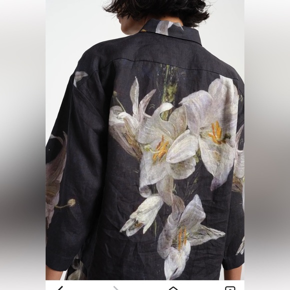 Grover Rad Georgia Linen Button Down Shirt Floral size Medium - Picture 2 of 16